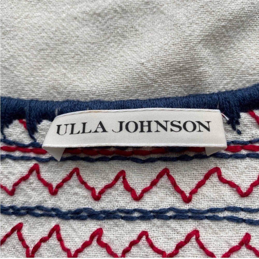 ULLA JOHNSON Frieda Kahlo inspired blouse with hand stitching. great condition!!